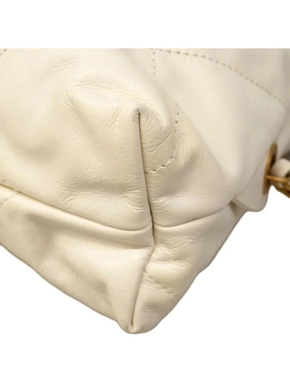 Chanel Backpack 22 Calfskin White Gold